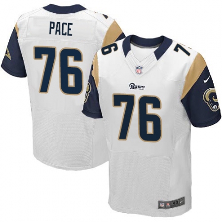 Men's Nike Los Angeles Rams #76 Orlando Pace White Vapor Untouchable Elite Player NFL Jersey