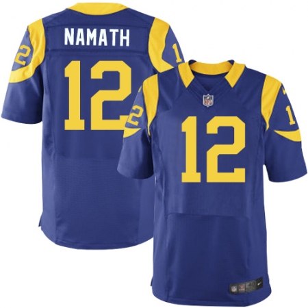 Men's Nike Los Angeles Rams #12 Joe Namath Royal Blue Alternate Vapor Untouchable Elite Player NFL Jersey