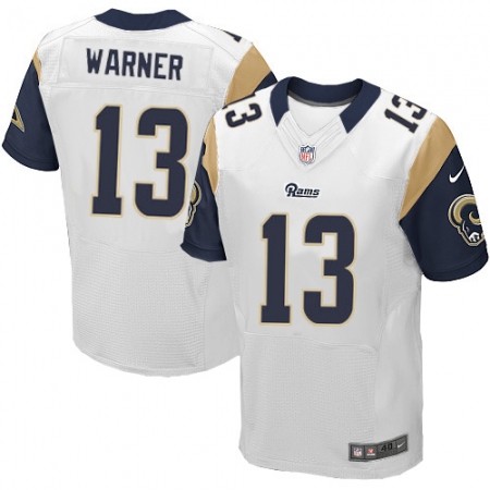 Men's Nike Los Angeles Rams #13 Kurt Warner White Vapor Untouchable Elite Player NFL Jersey