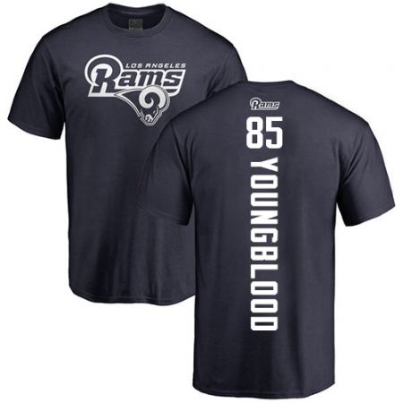 NFL Nike Los Angeles Rams #85 Jack Youngblood Navy Blue Backer T-Shirt