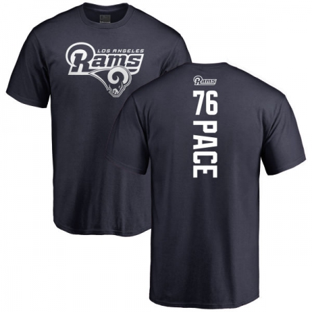 NFL Nike Los Angeles Rams #76 Orlando Pace Navy Blue Backer T-Shirt