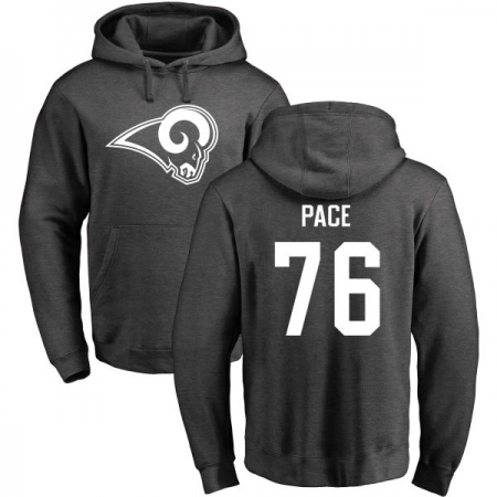 NFL Nike Los Angeles Rams #76 Orlando Pace Ash One Color Pullover Hoodie