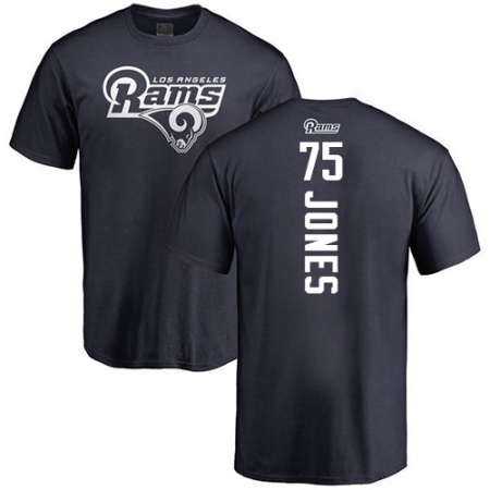 NFL Nike Los Angeles Rams #75 Deacon Jones Navy Blue Backer T-Shirt