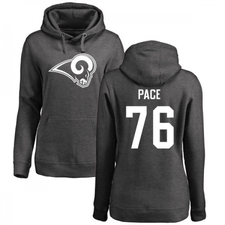 NFL Women's Nike Los Angeles Rams #76 Orlando Pace Ash One Color Pullover Hoodie