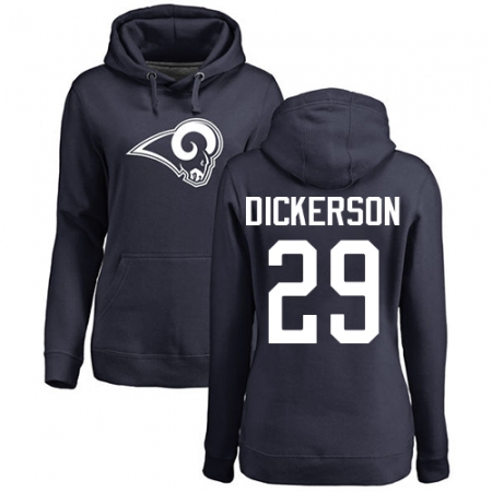 NFL Women's Nike Los Angeles Rams #29 Eric Dickerson Navy Blue Name & Number Logo Pullover Hoodie