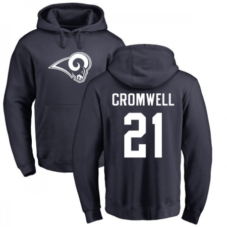 NFL Nike Los Angeles Rams #21 Nolan Cromwell Navy Blue Name & Number Logo Pullover Hoodie