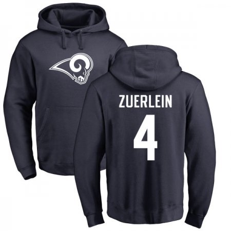 NFL Nike Los Angeles Rams #4 Greg Zuerlein Navy Blue Name & Number Logo Pullover Hoodie