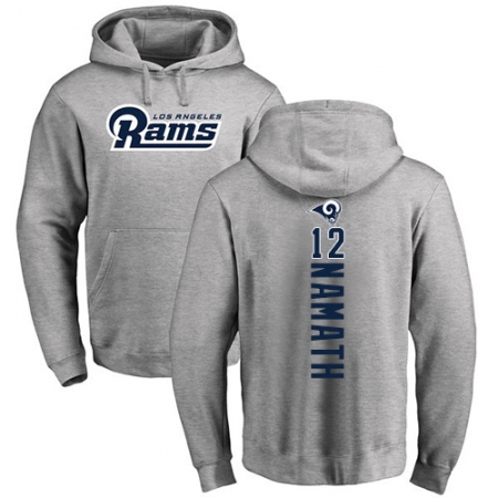 NFL Nike Los Angeles Rams #12 Joe Namath Ash Backer Pullover Hoodie