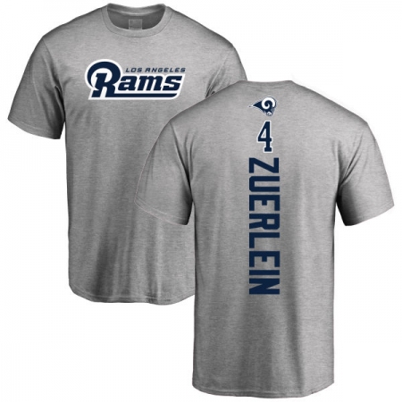 NFL Nike Los Angeles Rams #4 Greg Zuerlein Ash Backer T-Shirt