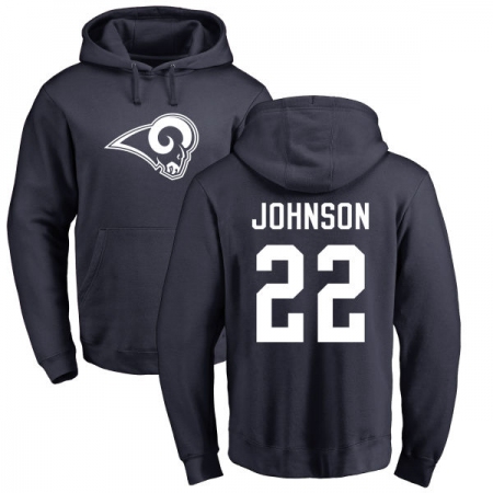 NFL Nike Los Angeles Rams #22 Trumaine Johnson Navy Blue Name & Number Logo Pullover Hoodie