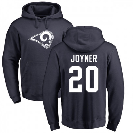 NFL Nike Los Angeles Rams #20 Lamarcus Joyner Navy Blue Name & Number Logo Pullover Hoodie