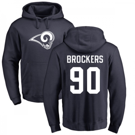 NFL Nike Los Angeles Rams #90 Michael Brockers Navy Blue Name & Number Logo Pullover Hoodie