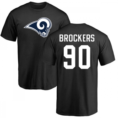 NFL Nike Los Angeles Rams #90 Michael Brockers Black Name & Number Logo T-Shirt