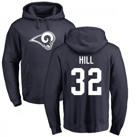 NFL Nike Los Angeles Rams #32 Troy Hill Navy Blue Name & Number Logo Pullover Hoodie