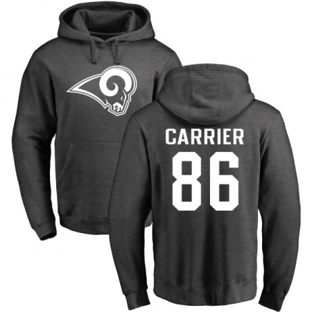 NFL Nike Los Angeles Rams #86 Derek Carrier Ash One Color Pullover Hoodie