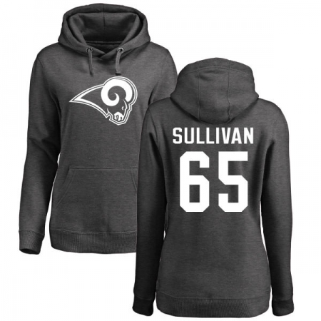 NFL Women's Nike Los Angeles Rams #65 John Sullivan Ash One Color Pullover Hoodie