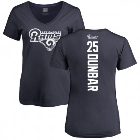 NFL Women's Nike Los Angeles Rams #25 Lance Dunbar Navy Blue Backer T-Shirt