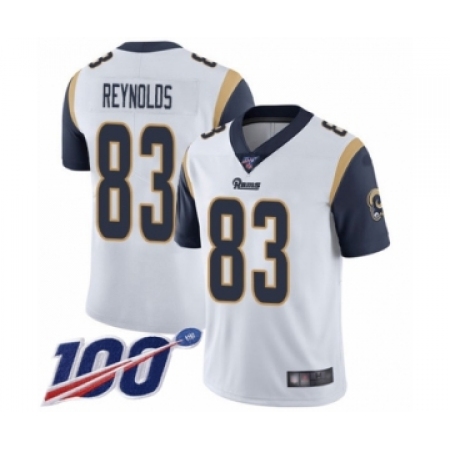 Youth Los Angeles Rams #83 Josh Reynolds White Vapor Untouchable Limited Player 100th Season Football Jersey