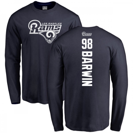 NFL Nike Los Angeles Rams #98 Connor Barwin Navy Blue Backer Long Sleeve T-Shirt