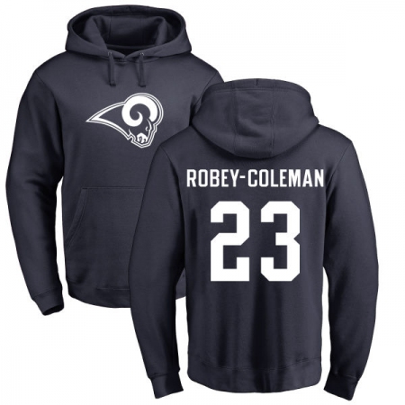 NFL Nike Los Angeles Rams #23 Nickell Robey-Coleman Navy Blue Name & Number Logo Pullover Hoodie