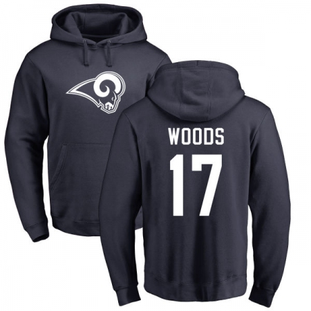 NFL Nike Los Angeles Rams #17 Robert Woods Navy Blue Name & Number Logo Pullover Hoodie