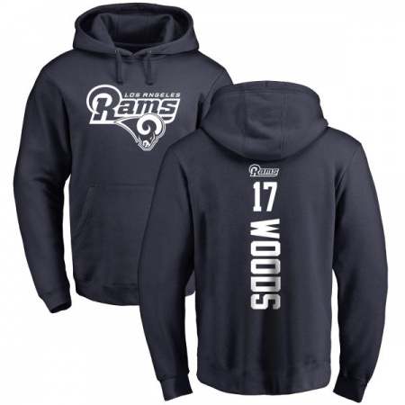NFL Nike Los Angeles Rams #17 Robert Woods Navy Blue Backer Pullover Hoodie