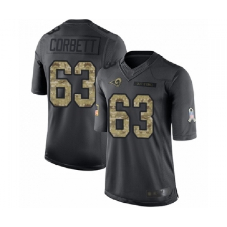 Men's Los Angeles Rams #63 Austin Corbett Limited Black 2016 Salute to Service Football Jersey