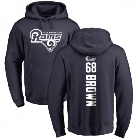 NFL Nike Los Angeles Rams #68 Jamon Brown Navy Blue Backer Pullover Hoodie
