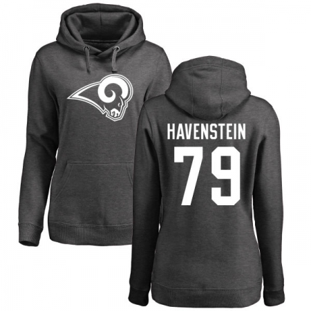 NFL Women's Nike Los Angeles Rams #79 Rob Havenstein Ash One Color Pullover Hoodie