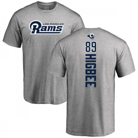 NFL Nike Los Angeles Rams #89 Tyler Higbee Ash Backer T-Shirt