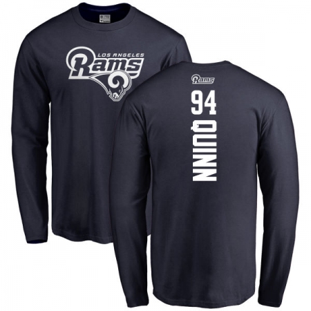 NFL Nike Los Angeles Rams #94 Robert Quinn Navy Blue Backer Long Sleeve T-Shirt