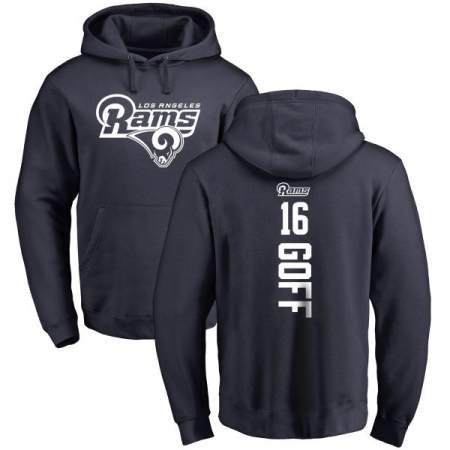 NFL Nike Los Angeles Rams #16 Jared Goff Navy Blue Backer Pullover Hoodie