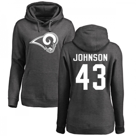 NFL Women's Nike Los Angeles Rams #43 John Johnson Ash One Color Pullover Hoodie