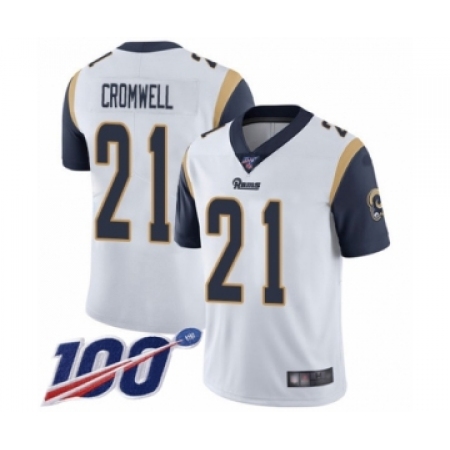 Youth Los Angeles Rams #21 Nolan Cromwell White Vapor Untouchable Limited Player 100th Season Football Jersey