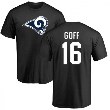 NFL Nike Los Angeles Rams #16 Jared Goff Black Name & Number Logo T-Shirt