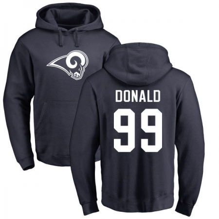 NFL Nike Los Angeles Rams #99 Aaron Donald Navy Blue Name & Number Logo Pullover Hoodie