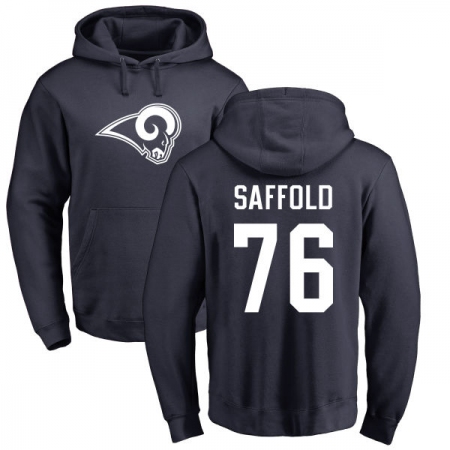 NFL Nike Los Angeles Rams #76 Rodger Saffold Navy Blue Name & Number Logo Pullover Hoodie