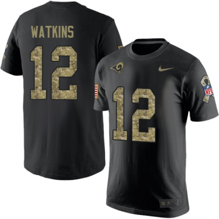 Men's Nike Los Angeles Rams #12 Sammy Watkins Black Camo Salute to Service T-Shirt