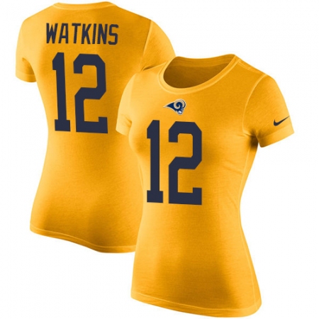 Women's Nike Los Angeles Rams #12 Sammy Watkins Gold Rush Pride Name & Number T-Shirt