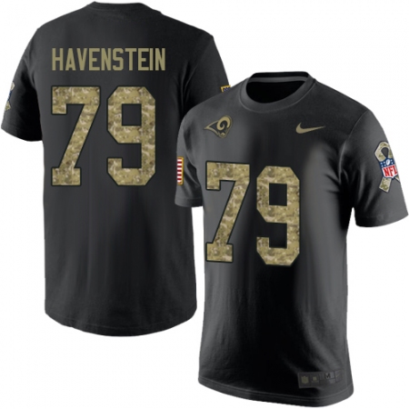 Men's Nike Los Angeles Rams #79 Rob Havenstein Black Camo Salute to Service T-Shirt