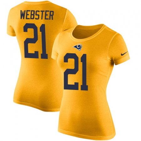 Women's Nike Los Angeles Rams #21 Kayvon Webster Gold Rush Pride Name & Number T-Shirt