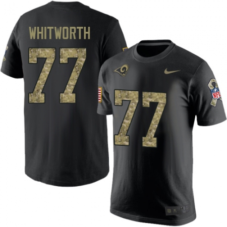 Men's Nike Los Angeles Rams #77 Andrew Whitworth Black Camo Salute to Service T-Shirt
