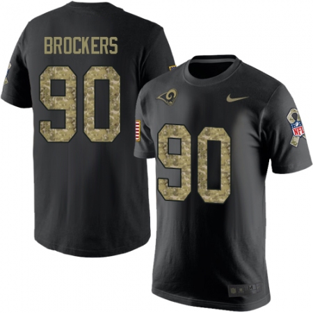 Men's Nike Los Angeles Rams #90 Michael Brockers Black Camo Salute to Service T-Shirt