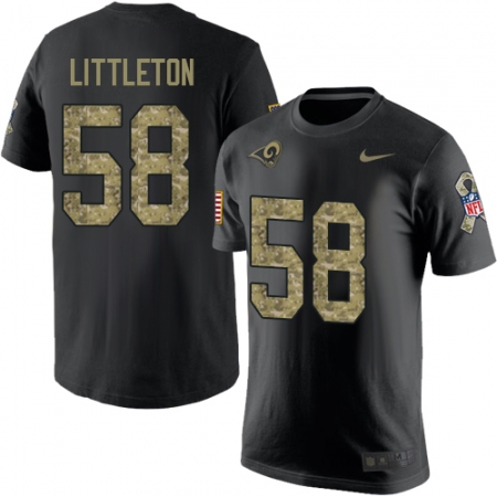 Men's Nike Los Angeles Rams #58 Cory Littleton Black Camo Salute to Service T-Shirt