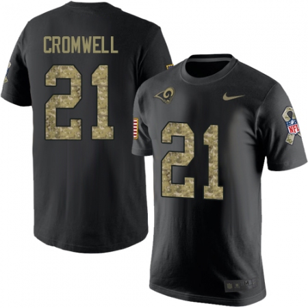 Men's Nike Los Angeles Rams #21 Nolan Cromwell Black Camo Salute to Service T-Shirt