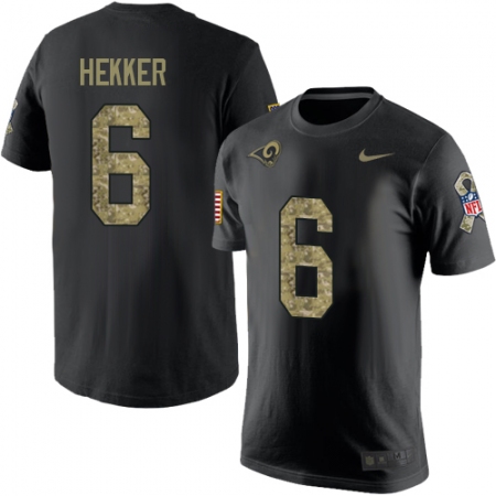 Men's Nike Los Angeles Rams #6 Johnny Hekker Black Camo Salute to Service T-Shirt