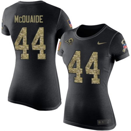 Women's Nike Los Angeles Rams #44 Jacob McQuaide Black Camo Salute to Service T-Shirt