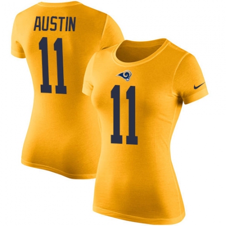 Women's Nike Los Angeles Rams #11 Tavon Austin Gold Rush Pride Name & Number T-Shirt