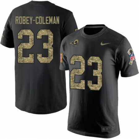 Men's Nike Los Angeles Rams #23 Nickell Robey-Coleman Black Camo Salute to Service T-Shirt