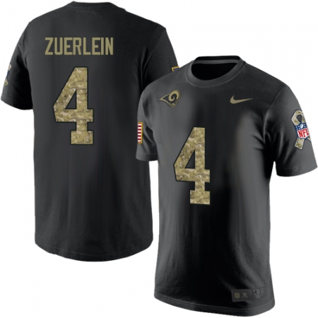 Men's Nike Los Angeles Rams #4 Greg Zuerlein Black Camo Salute to Service T-Shirt